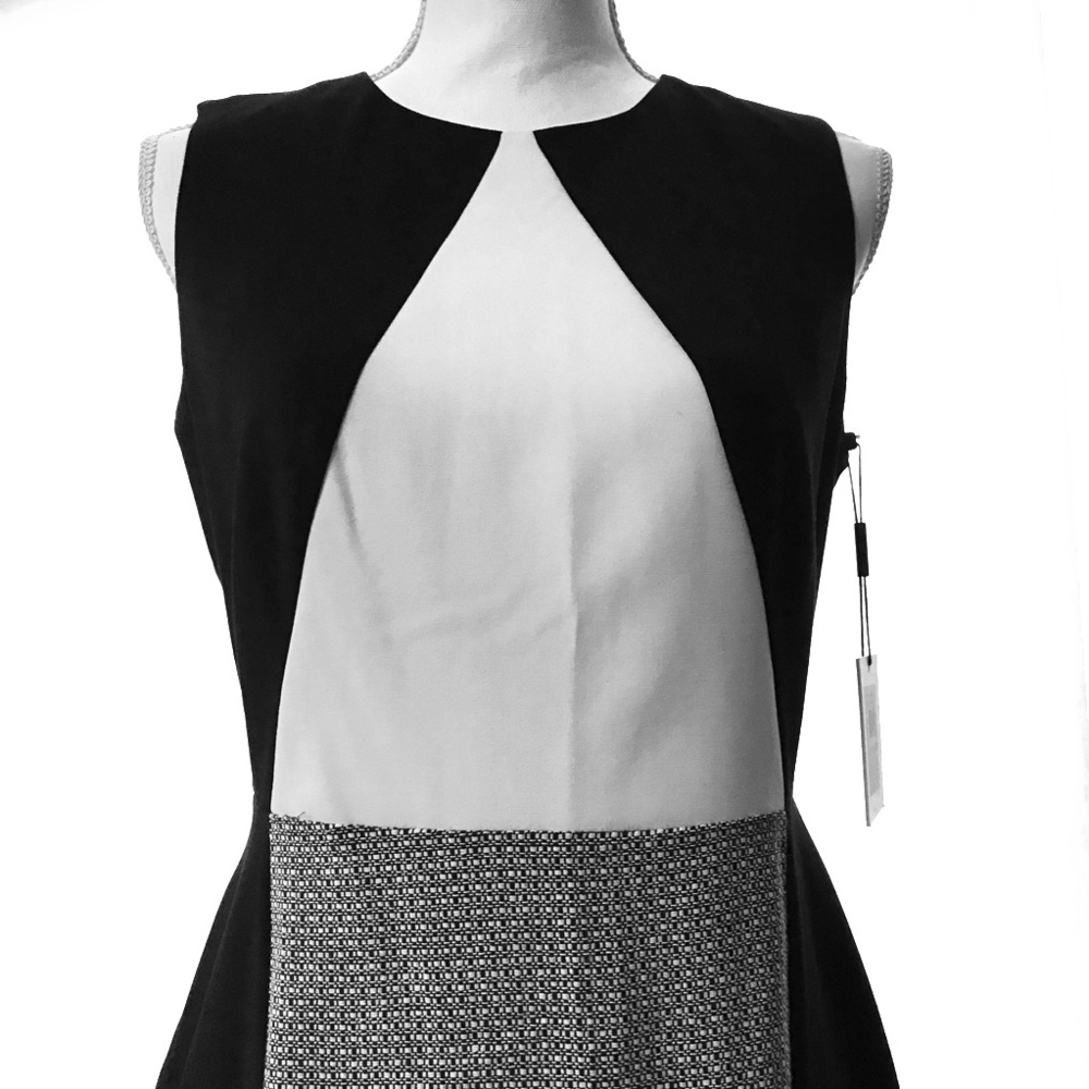 NWT Calvin Klein BlackGrey Colorblock Sheath Dress